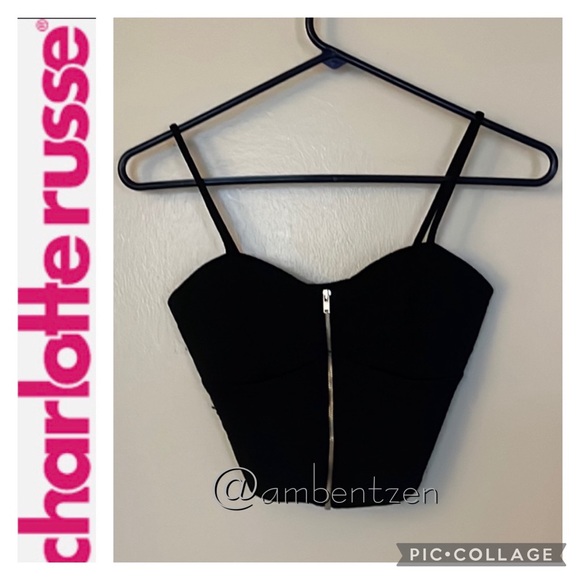 Charlotte Russe black crop top size S - Picture 2 of 5